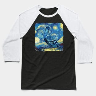 pigeons Van Gogh Style Baseball T-Shirt